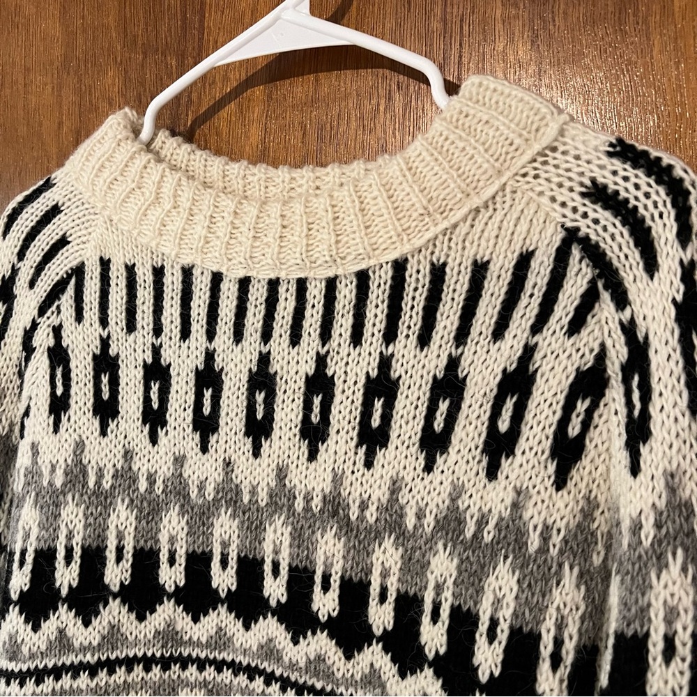 Icelandic lopapeysa Wool Knit Sweater - Handmade in Iceland 100% Wool Mens L - Picture 4 of 10
